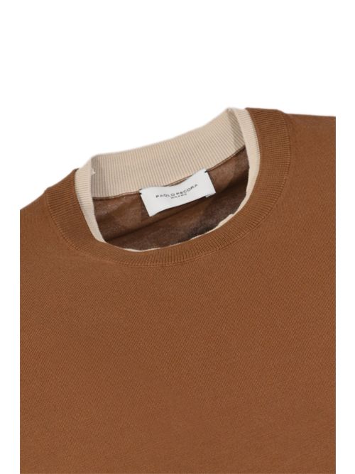 T-shirt in maglia di cotone Nocciola Paolo Pecora | A011 F1001181